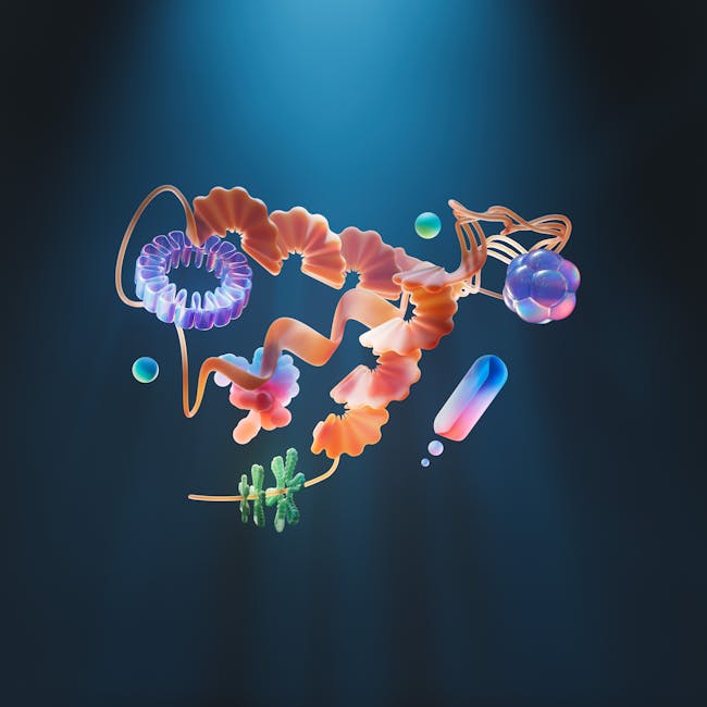 A 3-year-old illustration of a colorful abstract molecular structure on a dark background.
